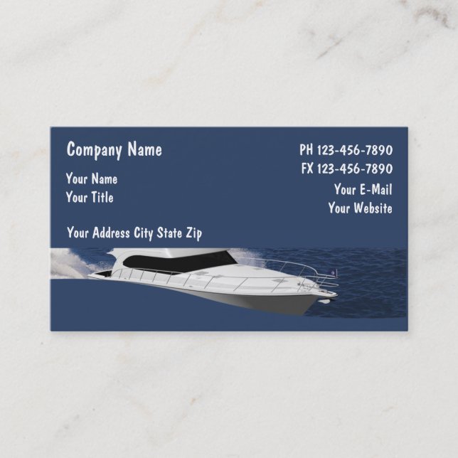 Cartes de visite pour bateau (Devant)