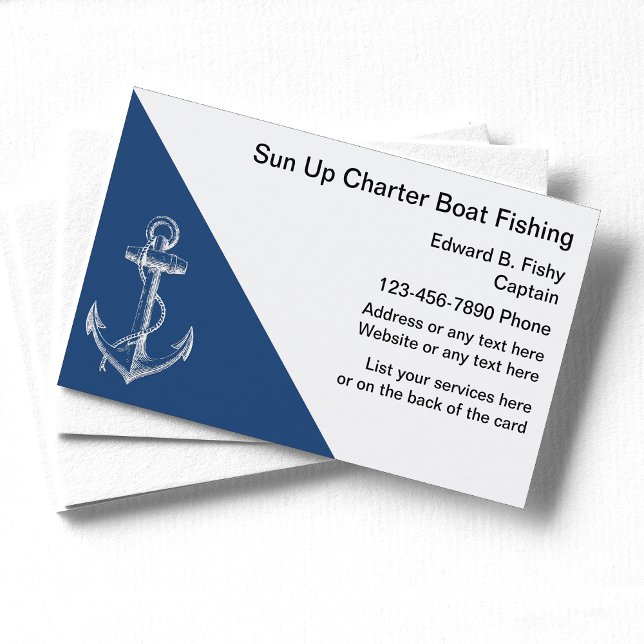 Cartes de visite pour bateau de pêche (Créateur téléchargé)