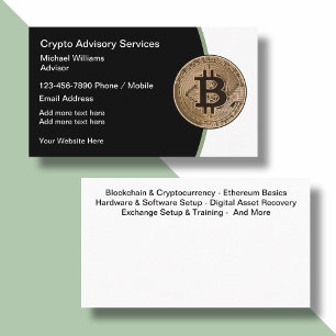 Cartes de visite pour Bitcoin et services Crypto E