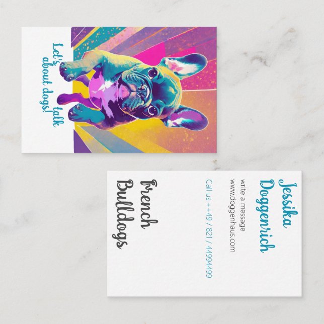 Cartes de visite pour Bouledogue Français (Devant / Derrière)