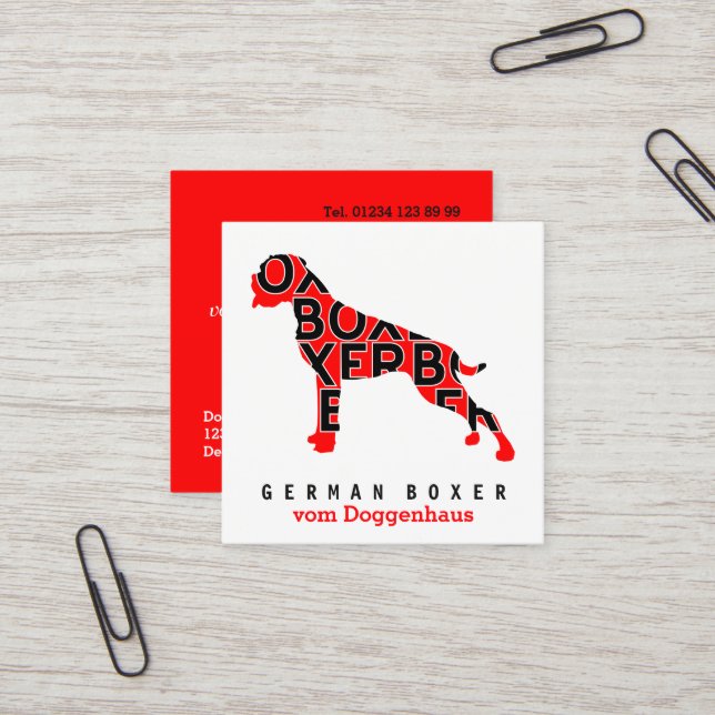Cartes de visite pour boxeurs allemands (Devant/Arrière en situation)
