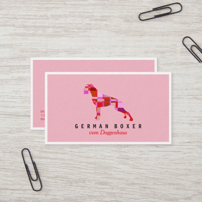 Cartes de visite pour boxeurs allemands (Devant/Arrière en situation)