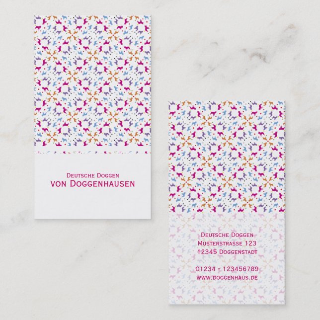 Cartes de visite pour Bulldog (Devant / Derrière)