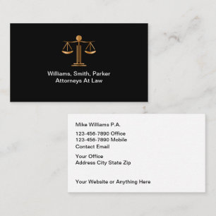 Cartes de visite pour cabinet d'avocat élégant