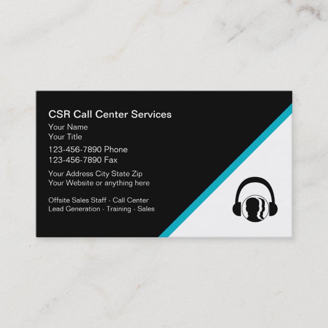 Cartes de visite pour centre d'appel de service cl (Devant)