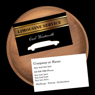 Cartes de visite pour chauffeur de limousine éléga