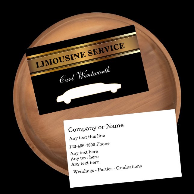 Cartes de visite pour chauffeur de limousine éléga (Créateur téléchargé)