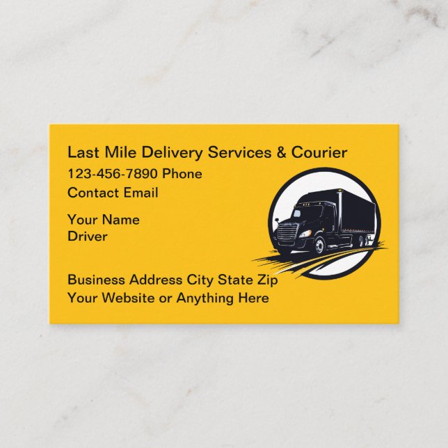 Cartes de visite pour chauffeur de livraison et co (Devant)