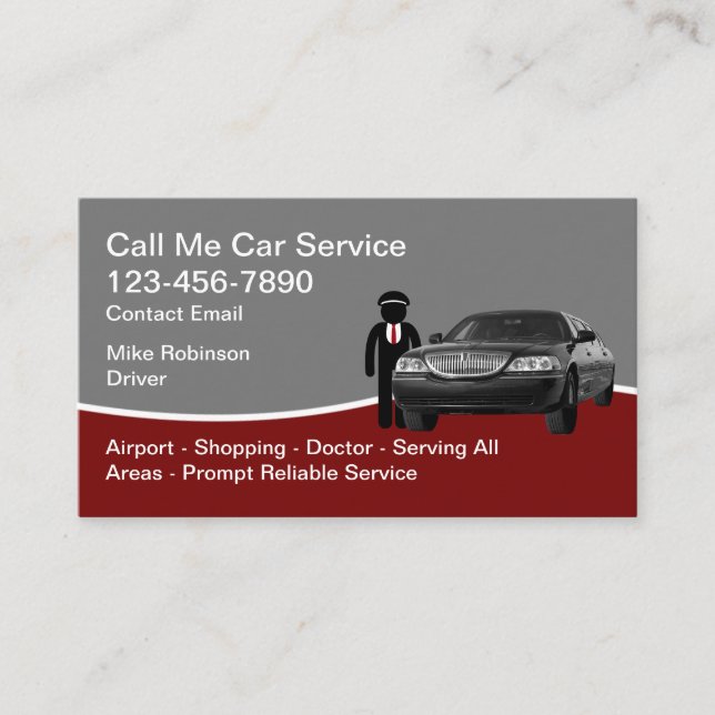Cartes de visite pour chauffeur de service Uber (Devant)