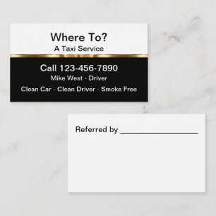 Cartes de visite pour chauffeur de taxi élégantes