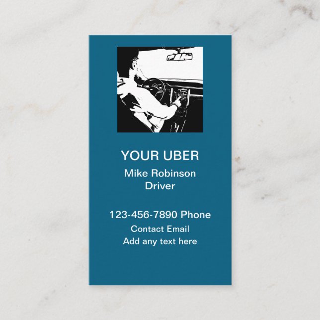 Cartes de visite pour chauffeur Uber (Devant)