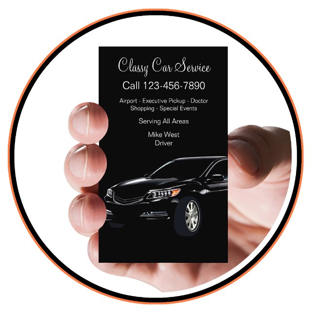 Cartes de visite pour chauffeur Uber de service de (Créateur téléchargé)