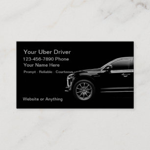 Cartes de visite pour chauffeur Uber de taxis à la