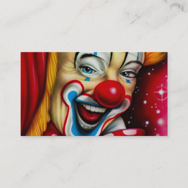 Cartes de visite pour clowns de fêtes d'anniversai (Devant)