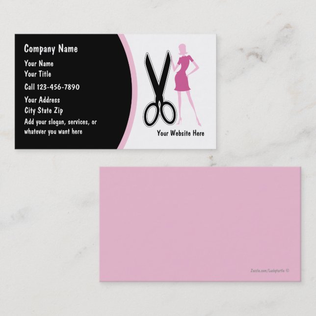 Cartes de visite pour coiffeur (Devant / Derrière)