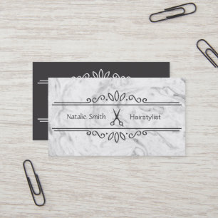 Cartes de visite pour coiffeurs aux ciseaux élégan
