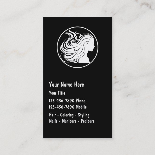 Cartes de visite pour coiffeuse mobile (Devant)