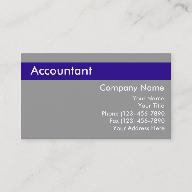 Cartes de visite pour comptable (Devant)
