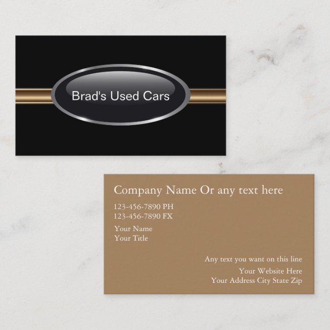 Cartes de visite pour concessionnaire automobile (Devant / Derrière)