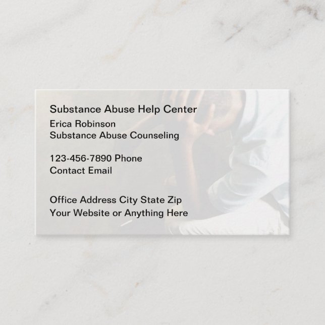 Cartes de visite pour conseil en abus de substance (Devant)