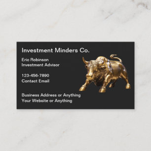 Cartes de visite pour conseillers en bourse d'inve