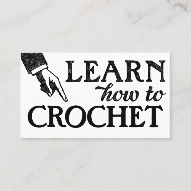 Cartes de visite pour cours de crochet - Cool Vint (Devant)