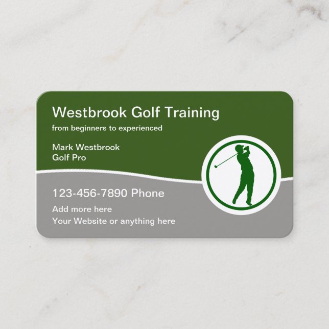 Cartes de visite pour cours de golf modernes (Devant)