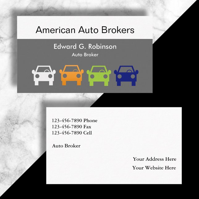 Cartes de visite pour courtier automobile (Créateur téléchargé)