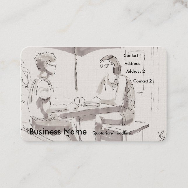Cartes de visite pour déjeuner d'affaires (Devant)