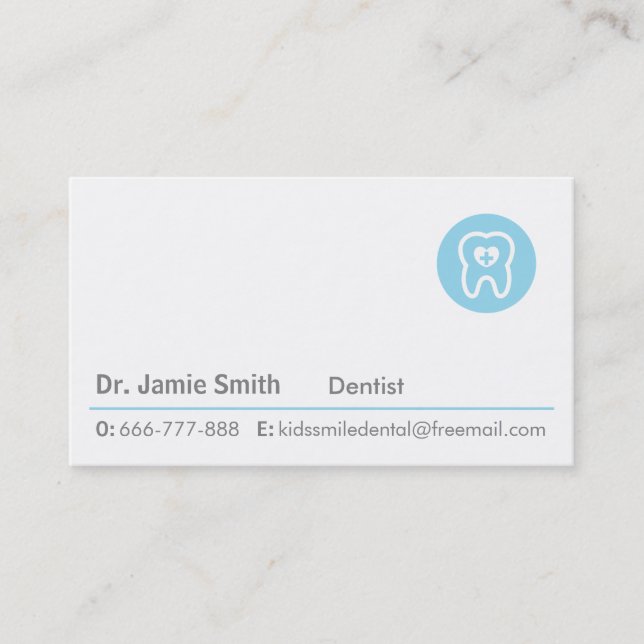 Cartes de visite pour dentiste avec dent molaire p (Devant)
