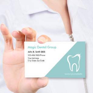 Cartes de visite pour dentiste modernes et lumineu