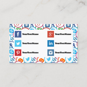 Cartes de visite pour des médias sociaux experts