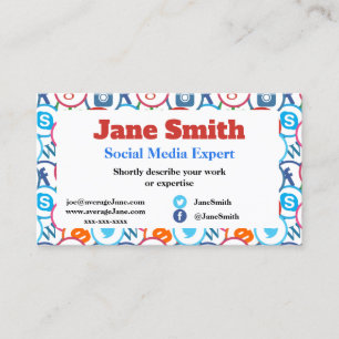 Cartes de visite pour des médias sociaux experts