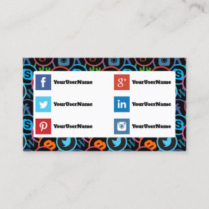 Cartes de visite pour des médias sociaux experts