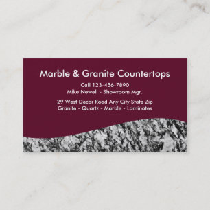 Cartes de visite pour distributeur de granit