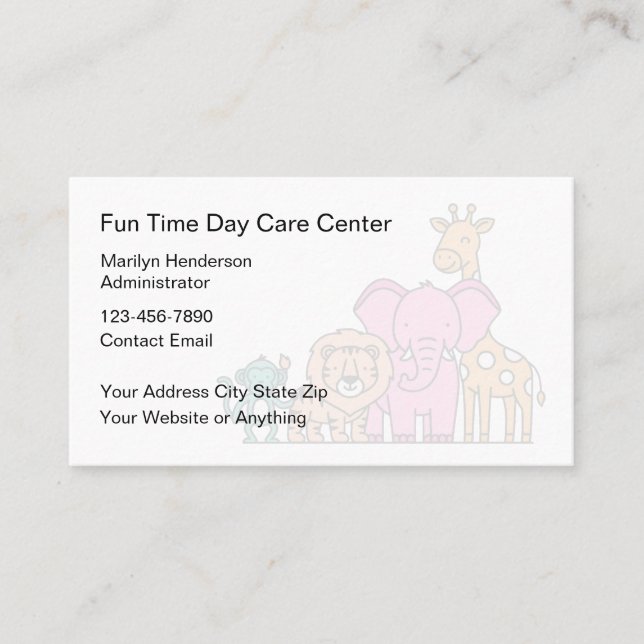 Cartes de visite pour école maternelle de garde d' (Devant)