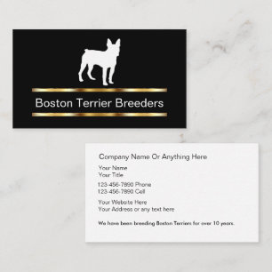 Cartes de visite pour éleveur de chiens Boston Ter