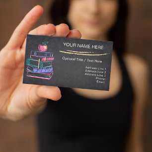 Cartes de visite pour enseignants "Chalkboard" d'A