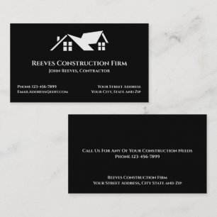 Cartes de visite pour entrepreneur en construction