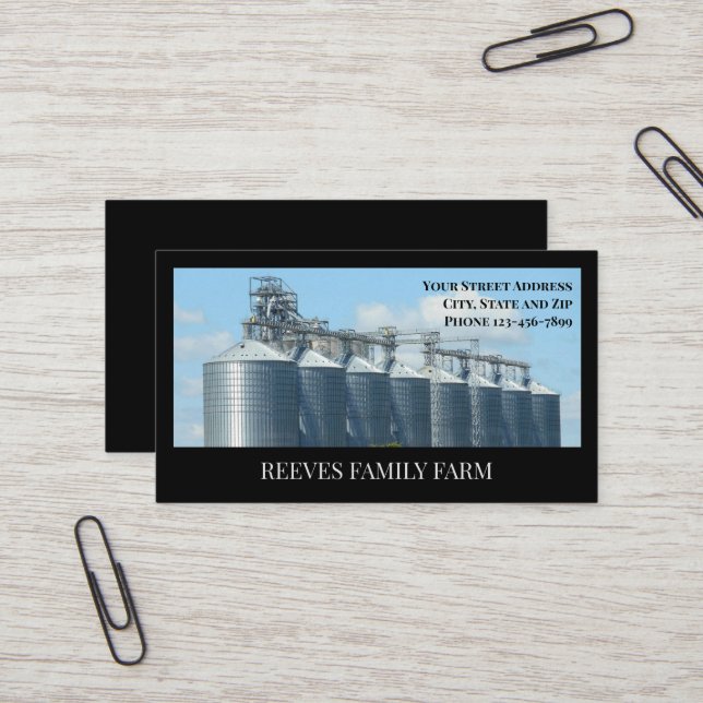 Cartes de visite pour entreprise agricole d'agricu (Devant/Arrière en situation)