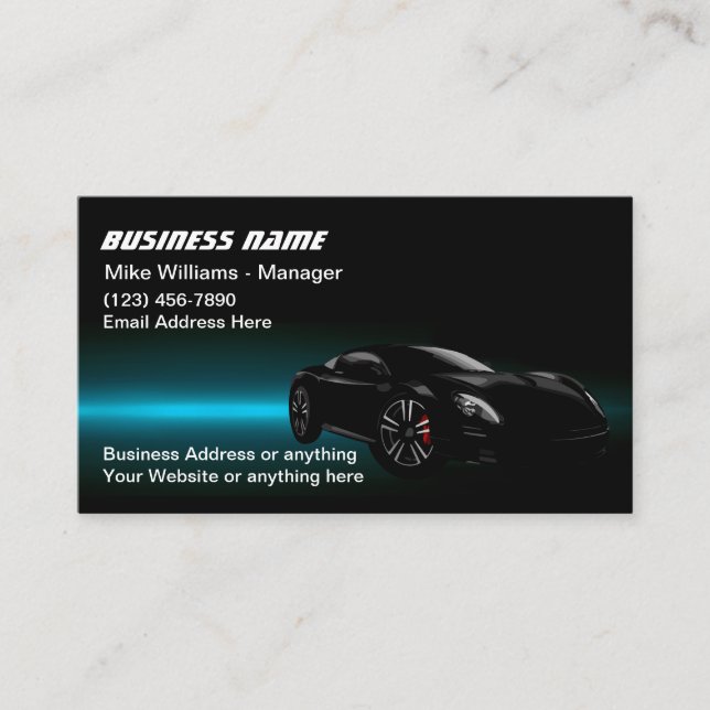 Cartes de visite pour entreprise automobile Modèle (Devant)