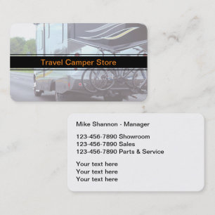 Cartes de visite pour entreprise de camping-car et