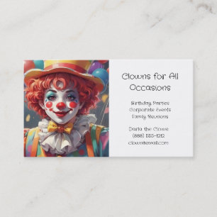 Cartes de visite pour entreprise de clowns pour fê