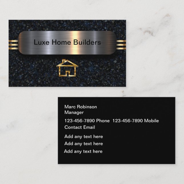 Cartes de visite pour entreprise de construction d (Devant / Derrière)