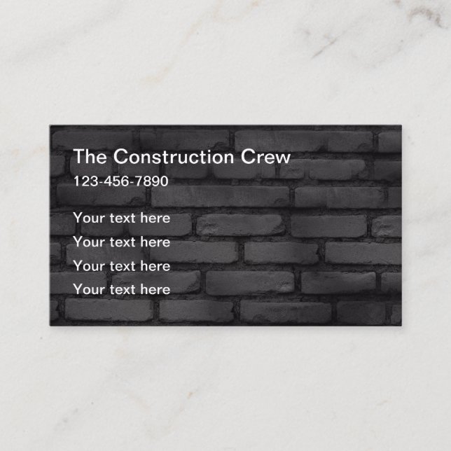 Cartes de visite pour entreprise de construction d (Devant)