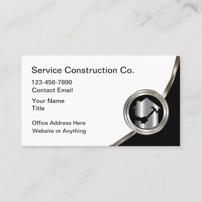 Cartes de visite pour entreprise de construction é (Devant)