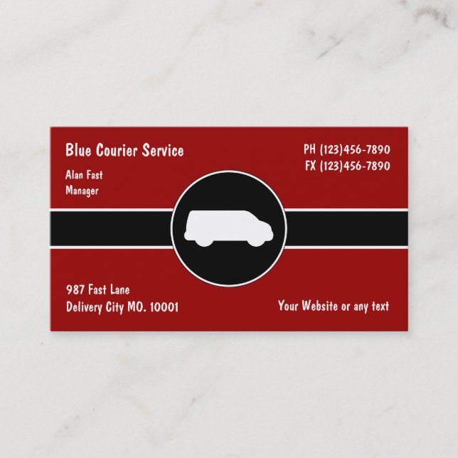 Cartes de Visite pour Entreprise de Courrier Expre (Devant)
