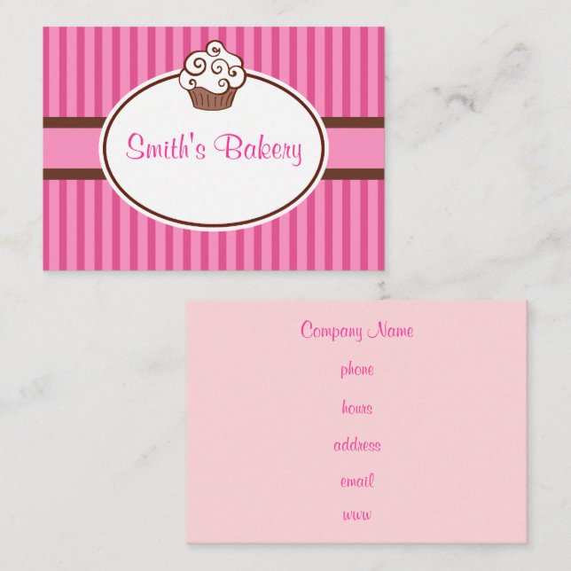Cartes de visite pour entreprise de cupcakes perso (Devant / Derrière)