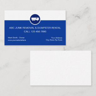 Cartes de visite pour entreprise de déblaiement de