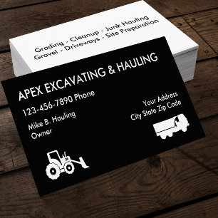 Cartes de visite pour entreprise de déblaiement et